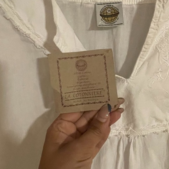 La Cotonniere Women's White Embroidered Long Sleeve Dress 3XL - Picture 9 of 13